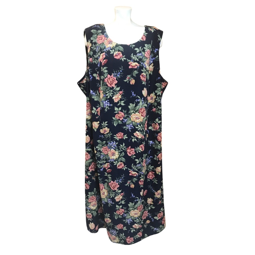 R&K Originals Women‎ Dress Sleeveless Floral Print Size 28w EUC Side Pleated